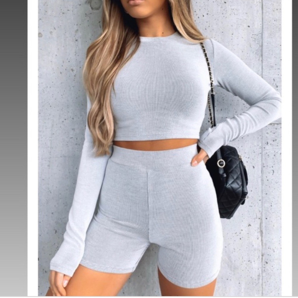 White Fox Biker Short Set